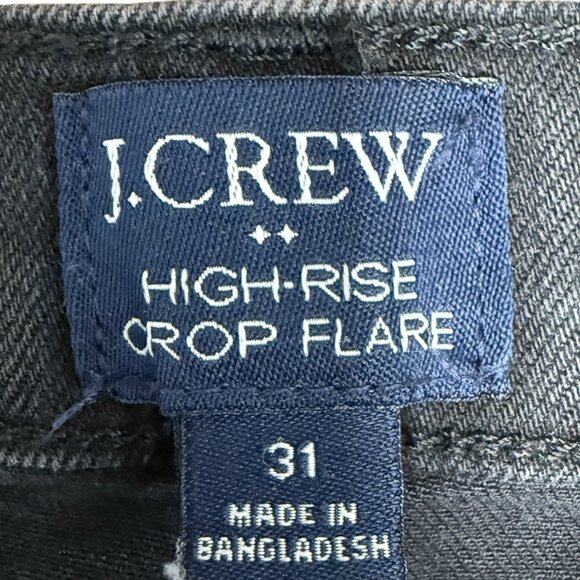 EUC Women's J. CREW 9"‎ High Rise Crop Flare Jeans Black Denim | Size 31 - Picture 7 of 10